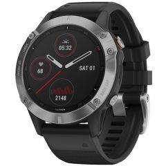 010-02158-00 | Garmin Fenix 6 Silver With Black Band 47 mm watch | Buy Now