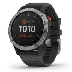 010-02410-00 | Garmin Fenix 6 Solar Silver With Black Band 47 mm watch | Buy Now