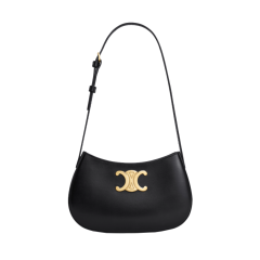 115703BF4.38NO | Celine Medium Tilly Bag Triomphe Canvas Calfskin Black. Buy Online