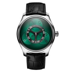 1806-0201 | H. Moser & Cie Endeavour Flying Hours Cosmic Green Fume 42mm watch. Buy Online
