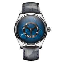1806-1200 | H. Moser & Cie Endeavour Flying Hours Funky Blue Fume 42mm watch. Buy Online