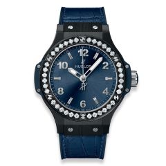 361.CM.7170.LR.1204 | Hublot Big Bang Ceramic Blue Diamonds 38 mm watch. Buy Online