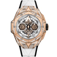 418.OX.2001.RX.1604.MXM20 | Hublot Big Bang Sang Bleu II King Gold White Pave 45 mm watch. Buy Online