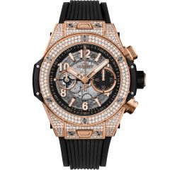 421.OX.1180.RX.1704 | Hublot Big Bang Unico King Gold Pave 44 mm watch. Buy Online