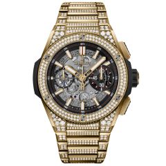 451.VX.1130.VX.3704 | Hublot Big Bang Integral Yellow Gold Pave 42 mm watch. Buy Online