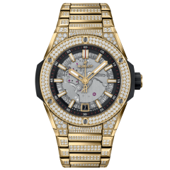 456.VX.0130.VX.3704 | Hublot Big Bang Integrated Time Only Yellow Gold Pave 40 mm watch. Buy Online