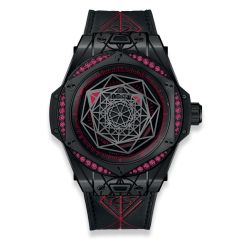465.CS.1119.VR.1202.MXM18 | Hublot Big Bang Sang Bleu All Black Red 39 mm watch. Buy Online