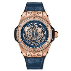 465.OS.7189.VR.1204.MXM19 | Hublot Big Bang One Click Sang Bleu King Gold Blue Diamonds 39 mm watch. Buy Online