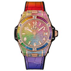 465.OX.9910.LR.0999 | Hublot Big Bang One Click Rainbow King Gold 39 mm watch. Buy Online