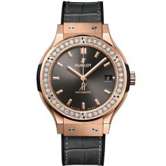 565.OX.7081.LR.1204 | Hublot Classic Fusion Racing Grey King Gold Diamonds 38 mm watch. Buy Online