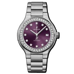 568.NX.897V.NX.1204 | Hublot Classic Fusion Titanium Purple Diamonds Bracelet 38 mm watch. Buy Online