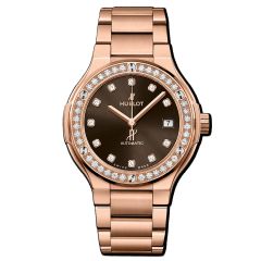 568.OX.898M.OX.1204 | Hublot Classic Fusion King Gold Brown Diamonds Bracelet 38 mm watch. Buy Online