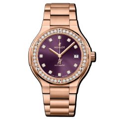 568.OX.898V.OX.1204 | Hublot Classic Fusion King Gold Purple Diamonds Bracelet 38 mm watch. Buy Online