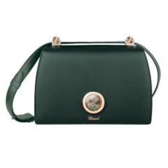 95000-0802 | Chopard Happy Shoulder Bag Green Caviare Printed Calfskin Leather