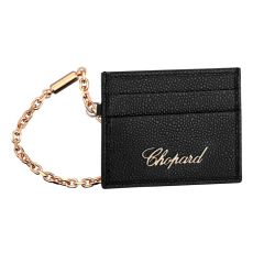 95015-0336 | Chopard Card Holder With Chain Black Caviar Print Calfskin Leather. Buy Online