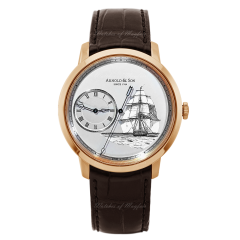 1ARAP.W05A.C120A | Arnold & Son TB Beagle Set 18K Rose gold case, brown alligator leather strap watch set. Limited edition. Buy Online