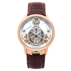 1TPAR.S01A.C125A| Arnold & Son Time Pyramid 18K Red gold case, brown alligator leather strap watch. Buy Online