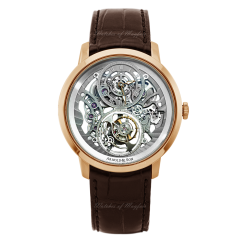 1UTAR.S10A.C320A | Arnold & Son UTTE Skeleton 18K Red gold case, brown alligator leather strap watch. Limited edition: 50 pieces. Buy Online