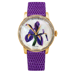 1LCMP.M03A.L512A | Arnold & Son HM Flowers 18K Rose gold case, purple lizard leather strap watch. Limited edition: 8 pieces. Buy Online