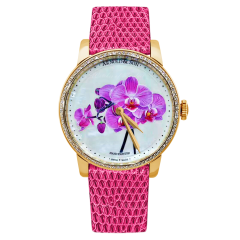 1LCMP.M04A.L513A | Arnold & Son HM Flowers 18K Rose gold case, pink lizard leather strap watch. Limited edition: 8 pieces. Buy Online