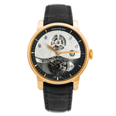 1SJAP.B04A.C113A | Arnold & Son TE8 Metier d'Art I 18K Rose gold case, black alligator leather strap watch. Limited edition: 8 pieces. Buy Online