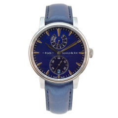 1EDAS.U01A.D136A | Arnold & Son Eight-Day Royal Navy Stainless steel case, blue calf leather strap watch. Buy Online