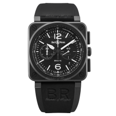 BR0394-BL-CE/SRB | Bell & Ross Black Matte Chronograph Automatic 42 mm watch | Buy Now