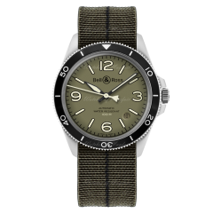 BRV292-MKA-ST/SF | Bell & Ross Br V2-92 Military Green 41mm watch. Buy Online