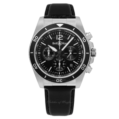 BRV394-BL-ST/SCA | Bell & Ross Br V3-94 Black Steel 43mm watch. Buy Online