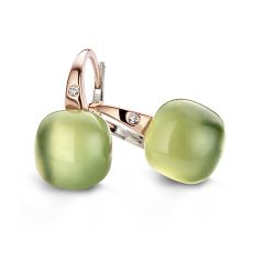 20O42RLEAVVERMP |BIGLI Mini Sweety Rose Gold Green Aventurine Earrings