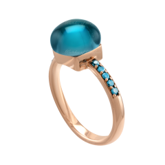 20R93RLOBMPBLUDBR |BIGLI Mini Sweety Rose Gold Topaz Blue Diamond Ring