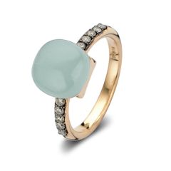 20R93RAQLATUBRDBR |BIGLI Mini Sweety Rose Gold Aquamarine Diamond Ring