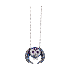 Boucheron Animaux Collection White Gold Amethyst Sapphire Diamond Pendant JPN00157