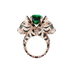Boucheron Animaux de Collection Rose Gold Tourmaline Diamond Ring JRG02686