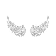 Boucheron Plume de Paon White Gold Diamond Earrings JCO01297