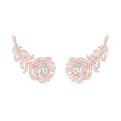 JCO01323 | Buy Boucheron Plume de Paon Pink Gold Diamond Earrings