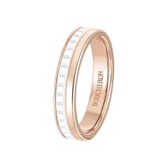 Boucheron Quatre Pink Gold and White Ceramic Ring JAL00238