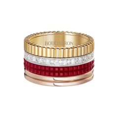 JRG03021| Boucheron Quatre Pink, White, and Yellow Gold Diamond Ring
