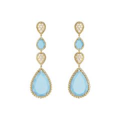 Boucheron Serpent Bohème Couleur Yellow Gold Turquoise Earrings JCO01338