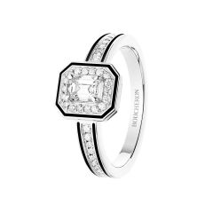 Boucheron Vendome Lisere White Gold Diamond Ring JSL00312 Size 52
