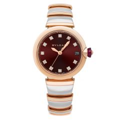102689 | BVLGARI LVCEA Steel & Pink Gold Automatic 33mm watch | Buy Online