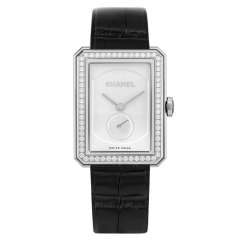 Chanel Boy-Friend Large White Gold Opaline Dial Diamonds H4472