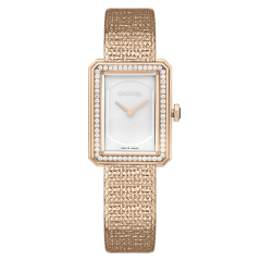 H4881 | Chanel Boy-Friend Tweed Small Beige Gold Diamonds watch. Buy Online