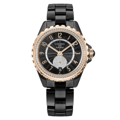 H3842 | Chanel J12-365 Black Сeramic Beige Gold Diamonds 36.5mm watch | Buy Online