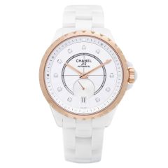 H4359 | Chanel J12-365 White ceramic & Beige Gold Diamond Indicators watch. Buy Online