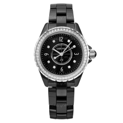 H3108 | Chanel J12 Black Ceramic Diamond bezel 33mm watch. Buy Online