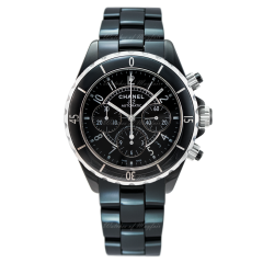 H0940 | Chanel J12 Chronograph Black Ceramic & Steel 41 mm watch. Buy Online