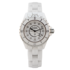 H1628 | Chanel J12 Diamonds White Ceramic 33 mm watch. Buy Now