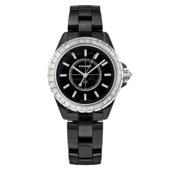 H3383 | Chanel J12 Jewellery Black Ceramic Baguette Diamonds 33mm watch | Buy Online