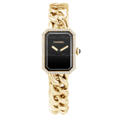 H3259 | Chanel Premiere Chain Large Yellow Gold Black Dial Diamond watch | Buy Online